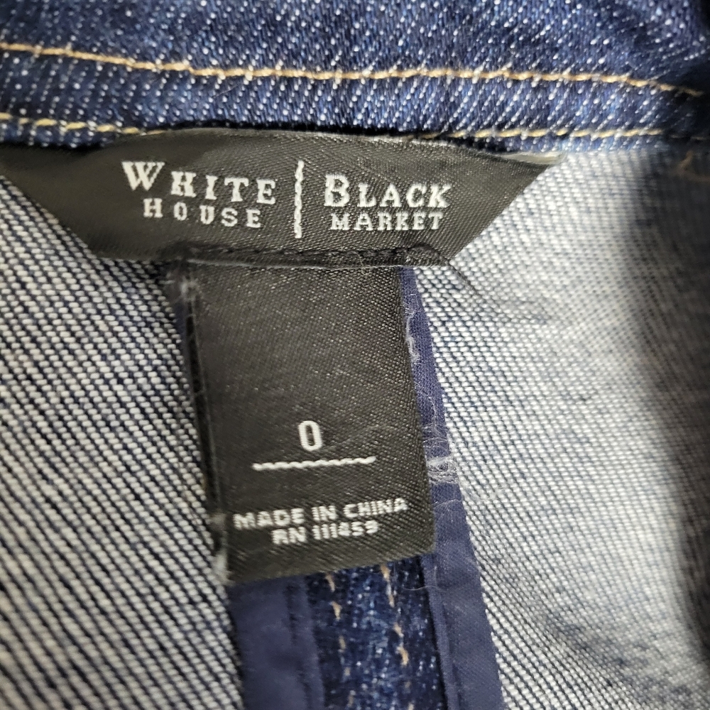 White House Black Market Military Style Jean Jacket Size-0 - Picture 13 of 14